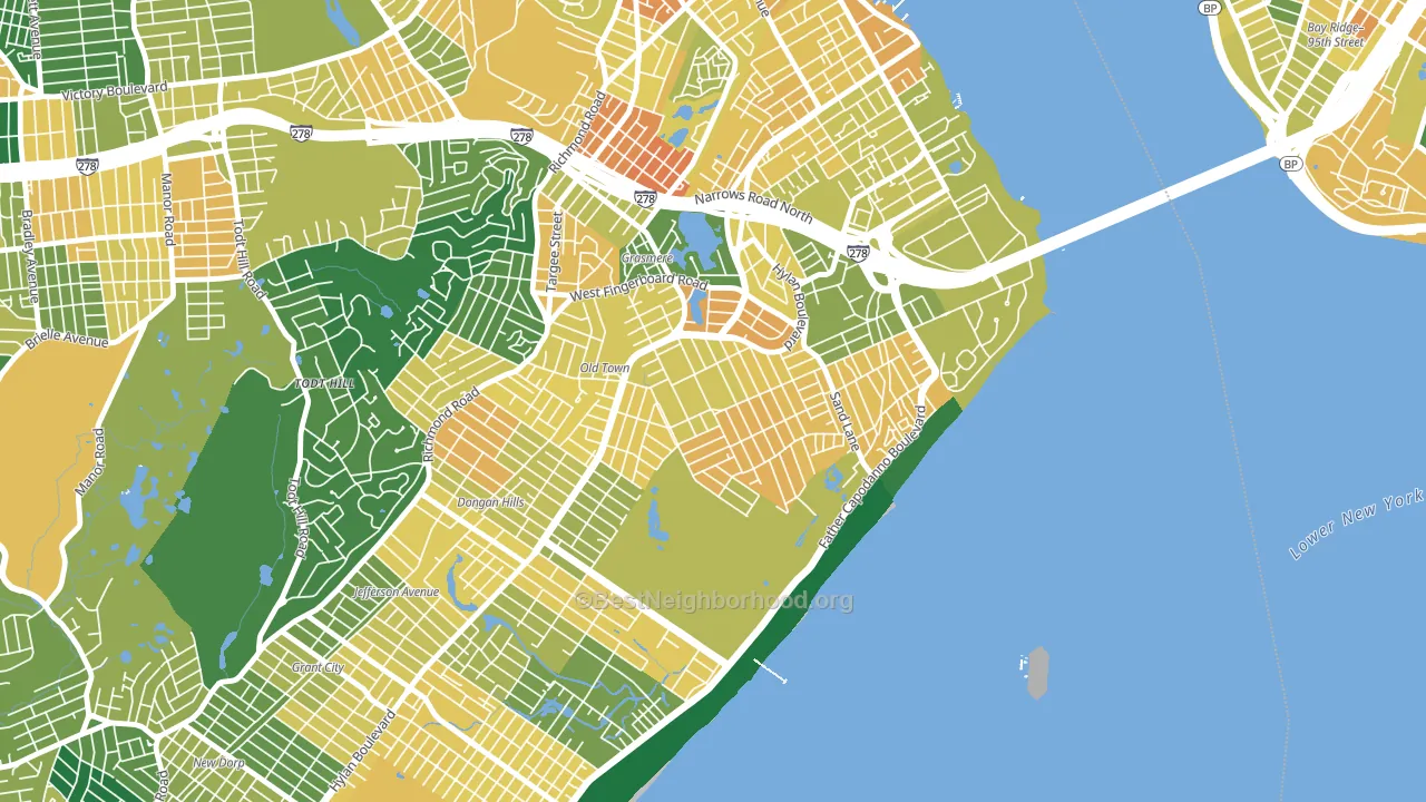 South Beach, Staten Island, NY block-group voter-turnout map