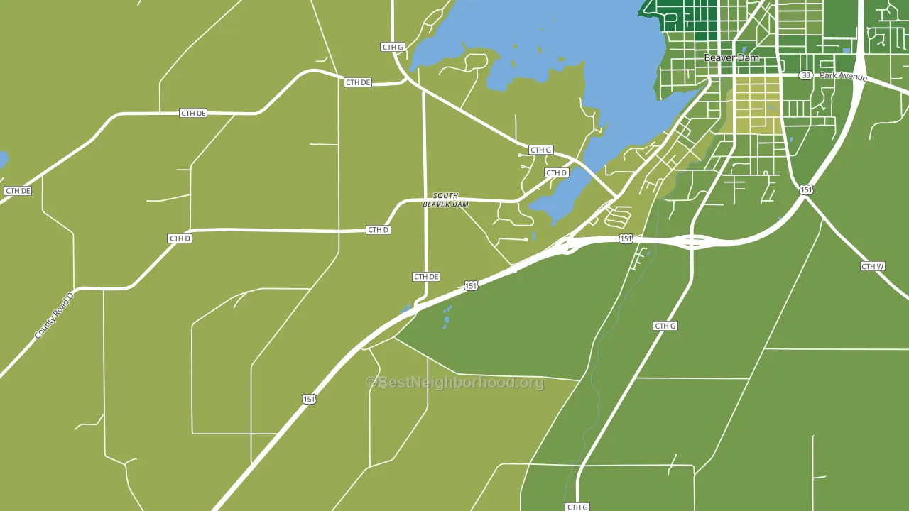 South Beaver Dam, WI block-group voter-turnout map