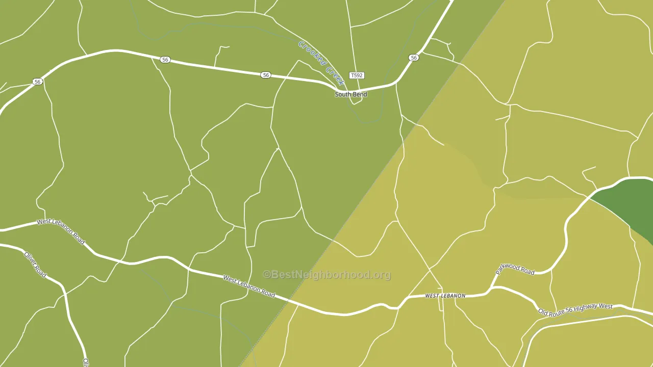 South Bend, PA block-group voter-turnout map