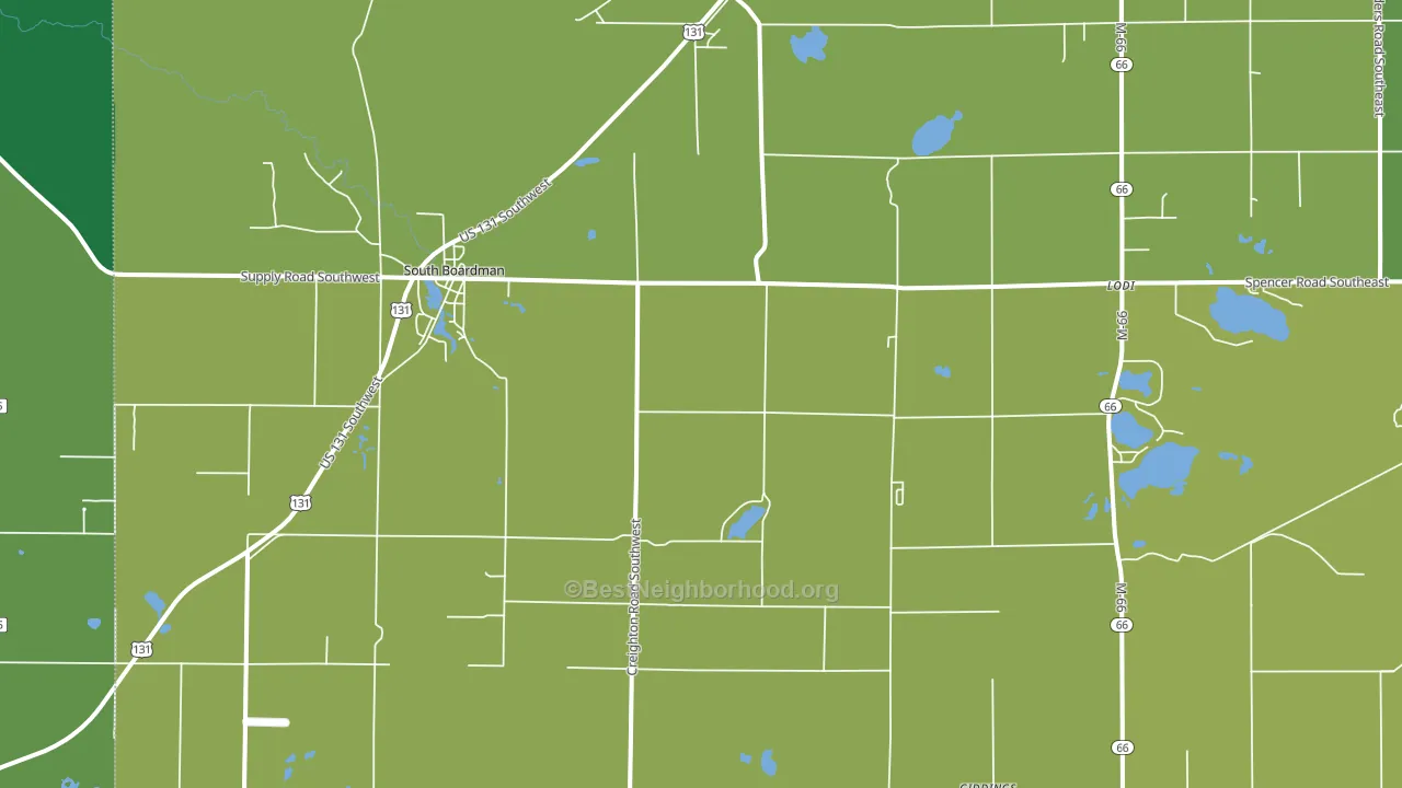 South Boardman, MI block-group voter-turnout map