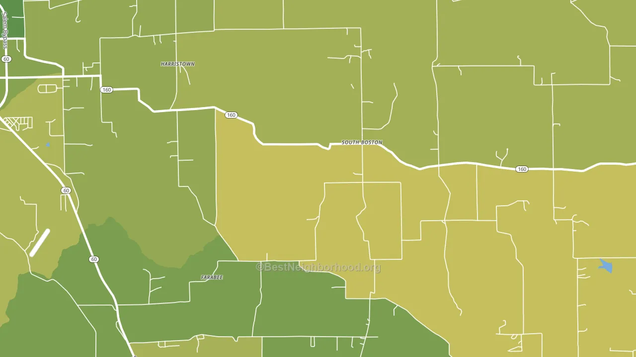 South Boston, IN block-group voter-turnout map