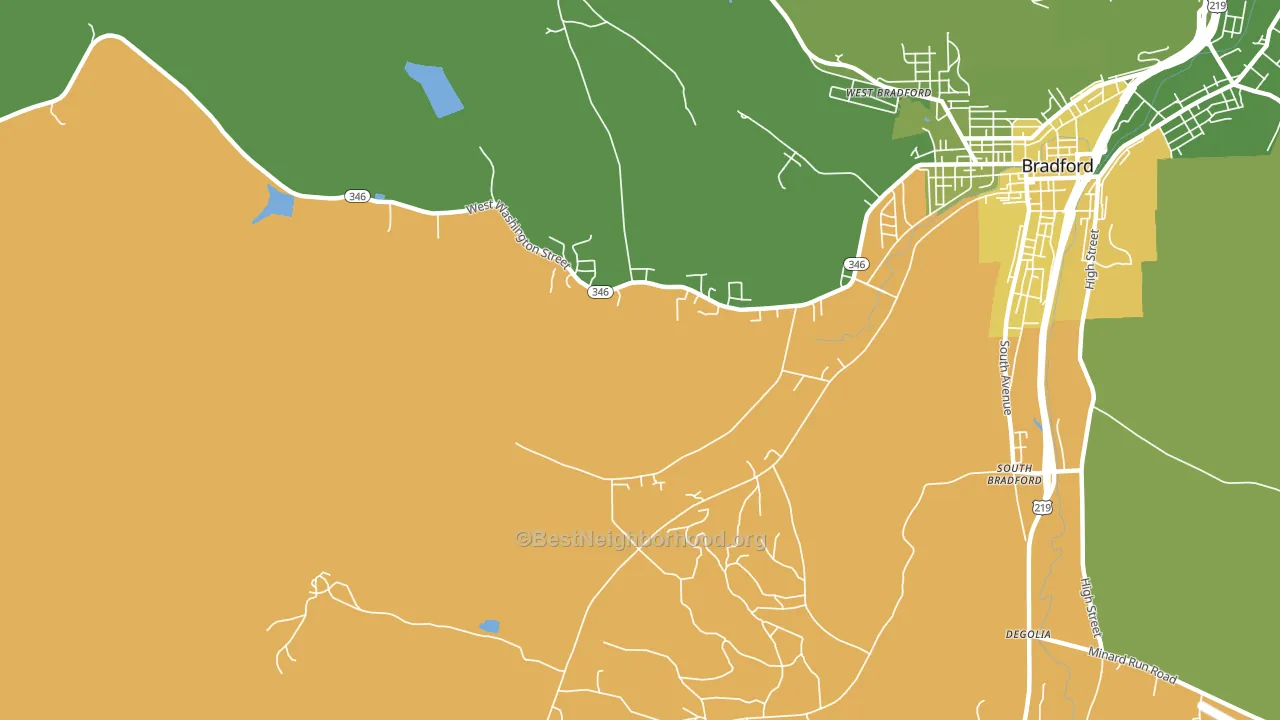 South Bradford, PA block-group voter-turnout map