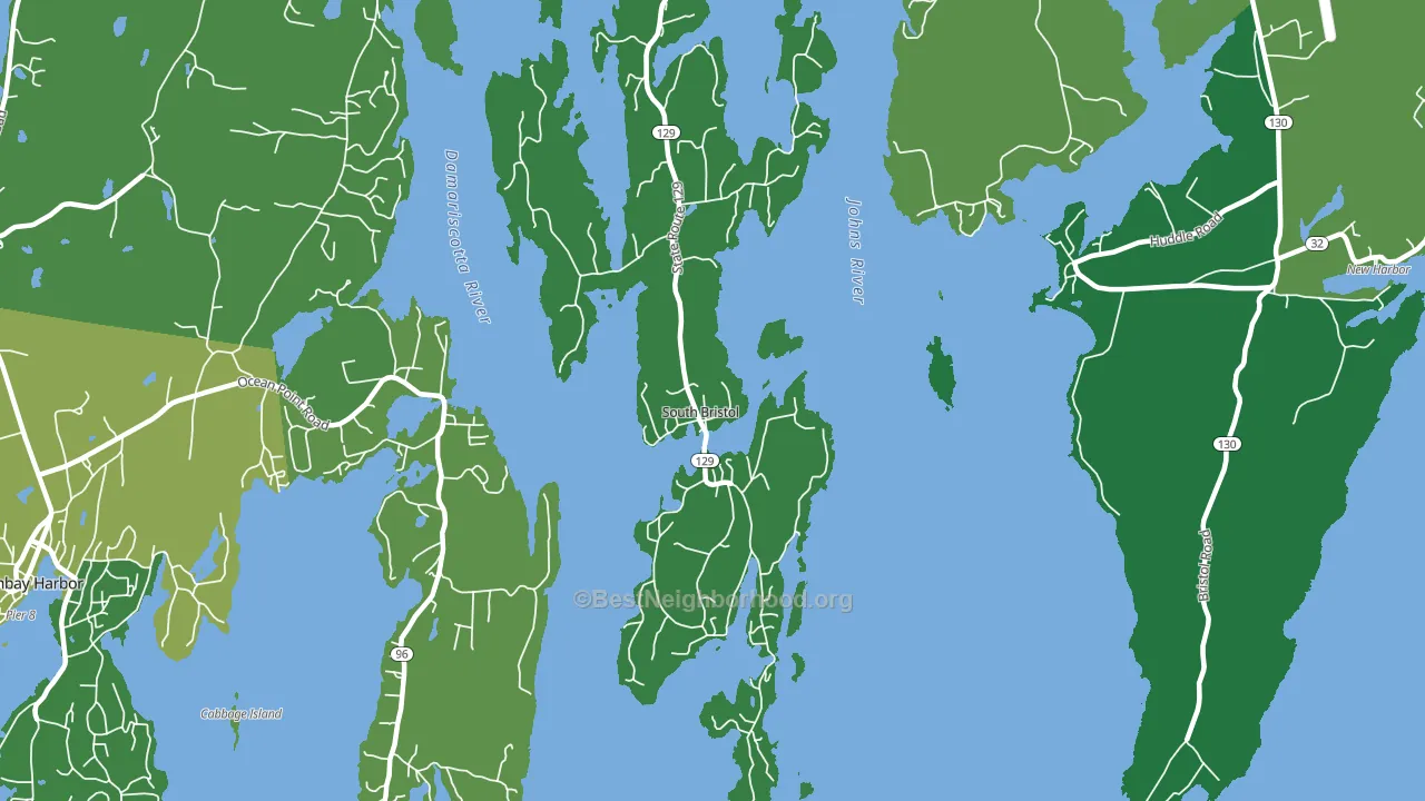 South Bristol, ME block-group voter-turnout map
