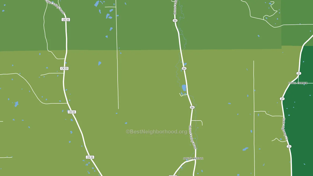 South Bristol, NY block-group voter-turnout map