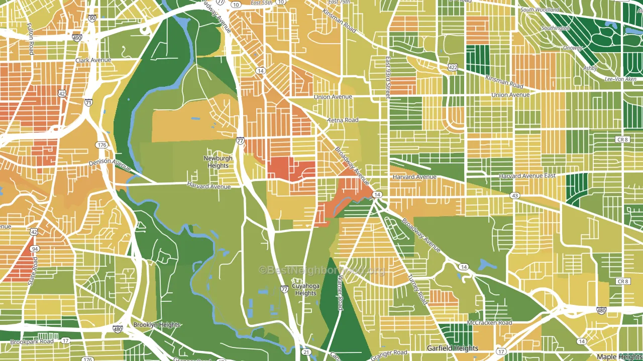South Broadway, Cleveland, OH block-group voter-turnout map