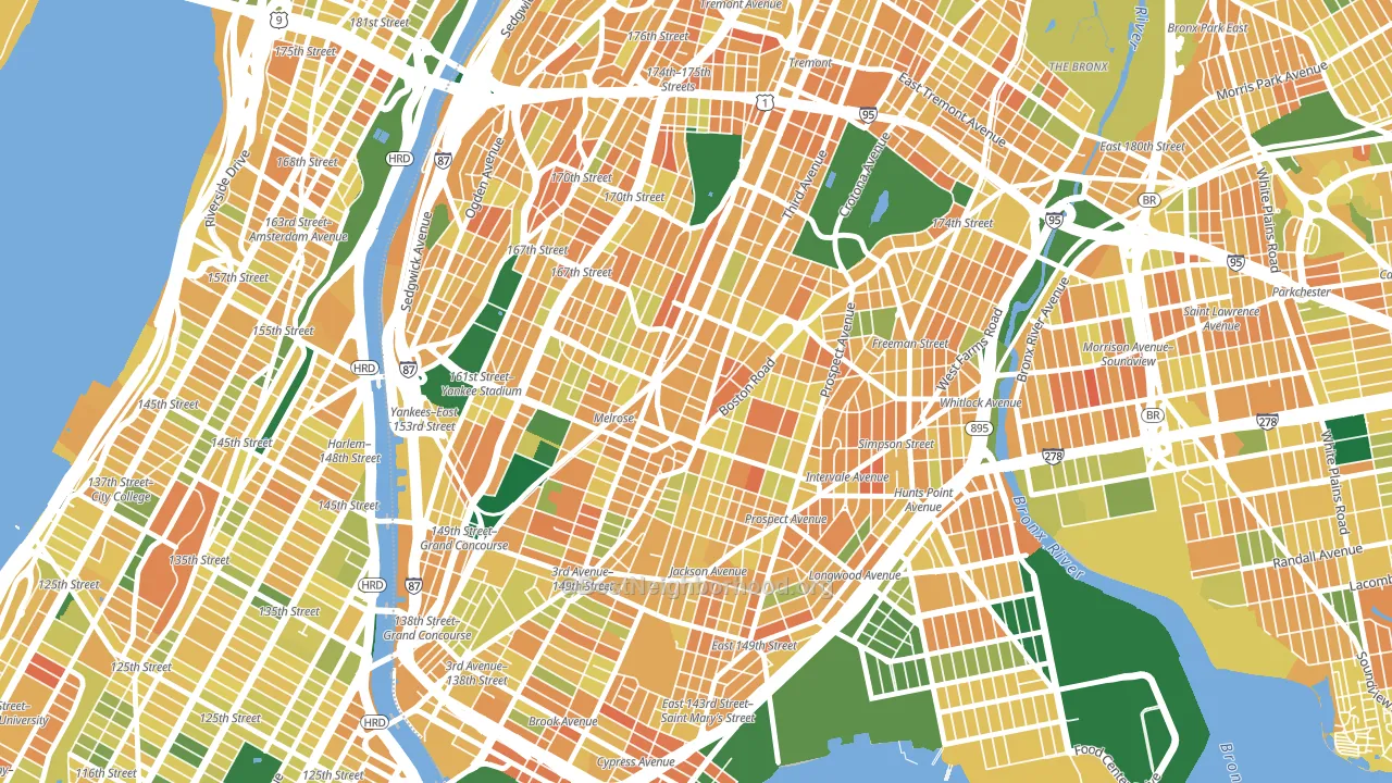 South Bronx, Bronx, NY block-group voter-turnout map
