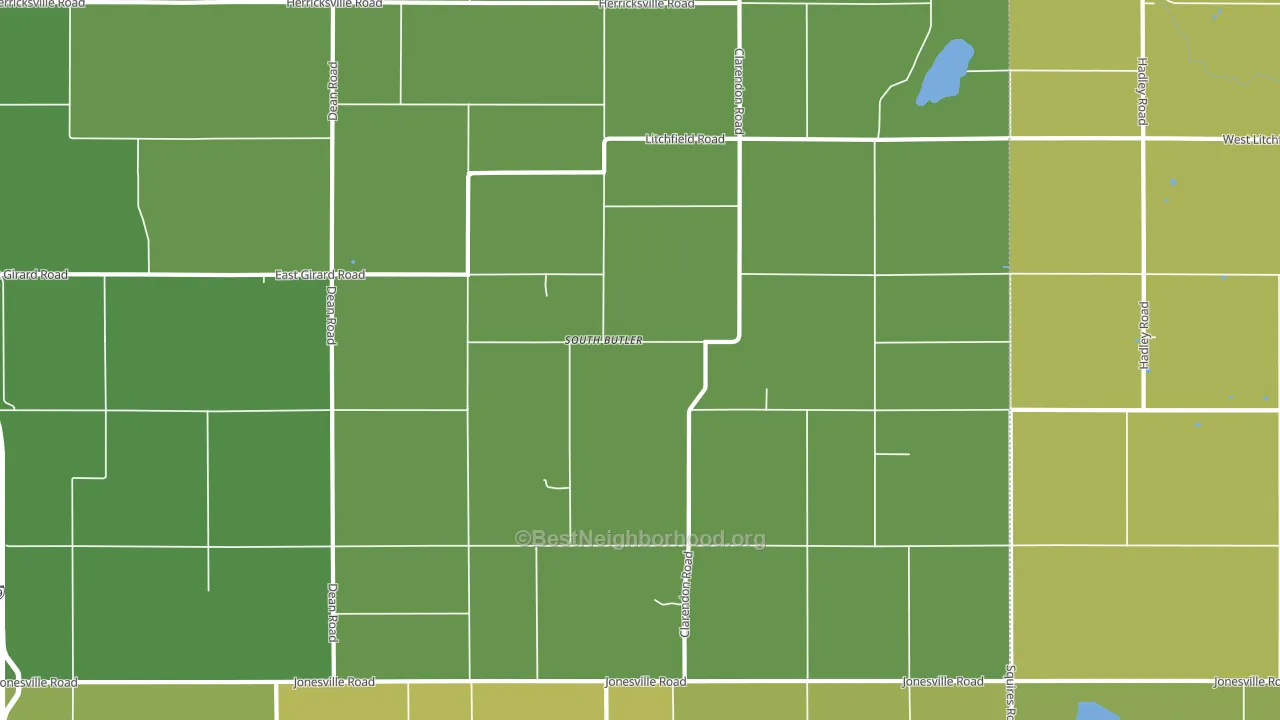 South Butler, MI block-group voter-turnout map