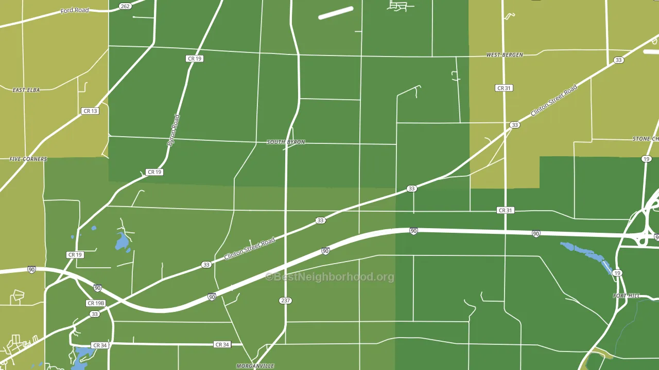 South Byron, NY block-group voter-turnout map