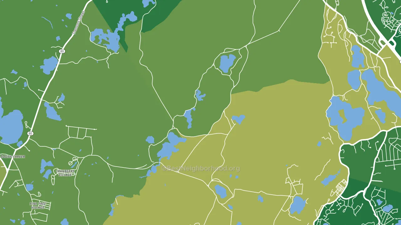 South Carver, MA block-group voter-turnout map