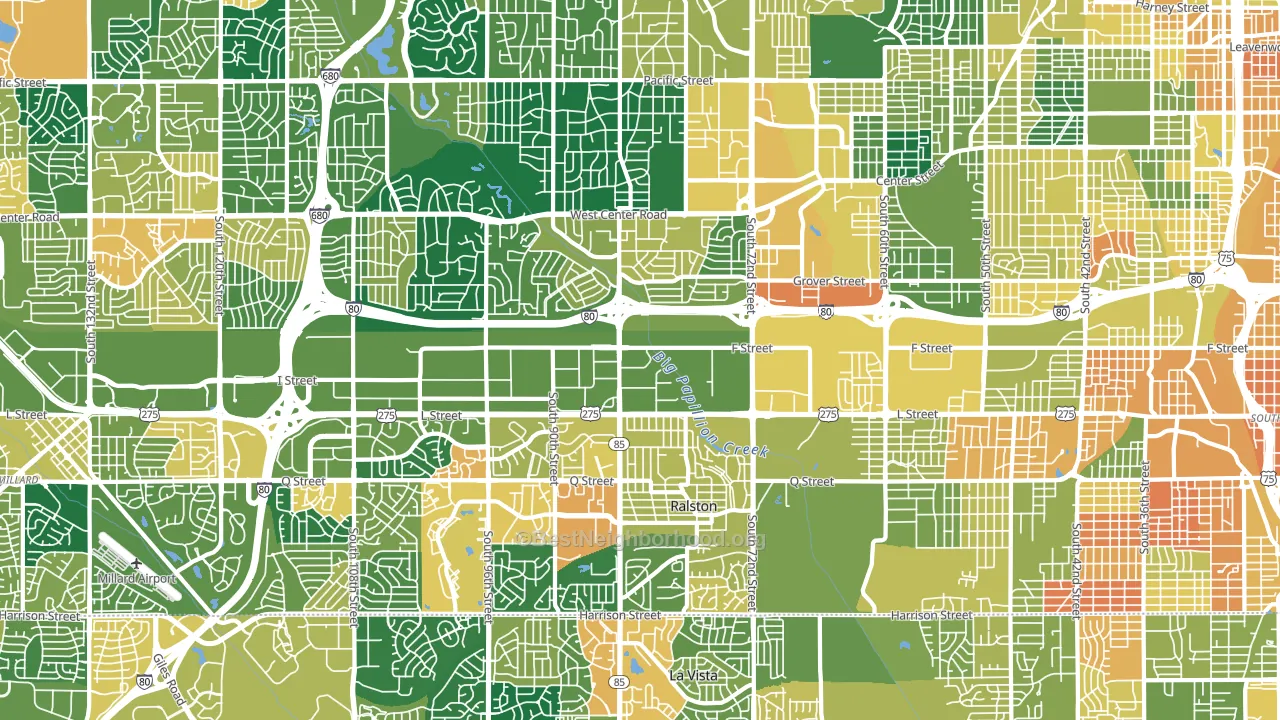 South Central Omaha, Omaha, NE block-group voter-turnout map