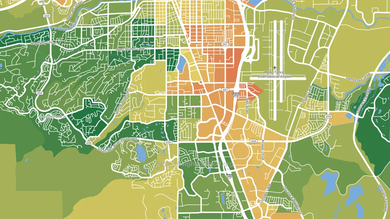South Central, Reno, NV block-group voter-turnout map