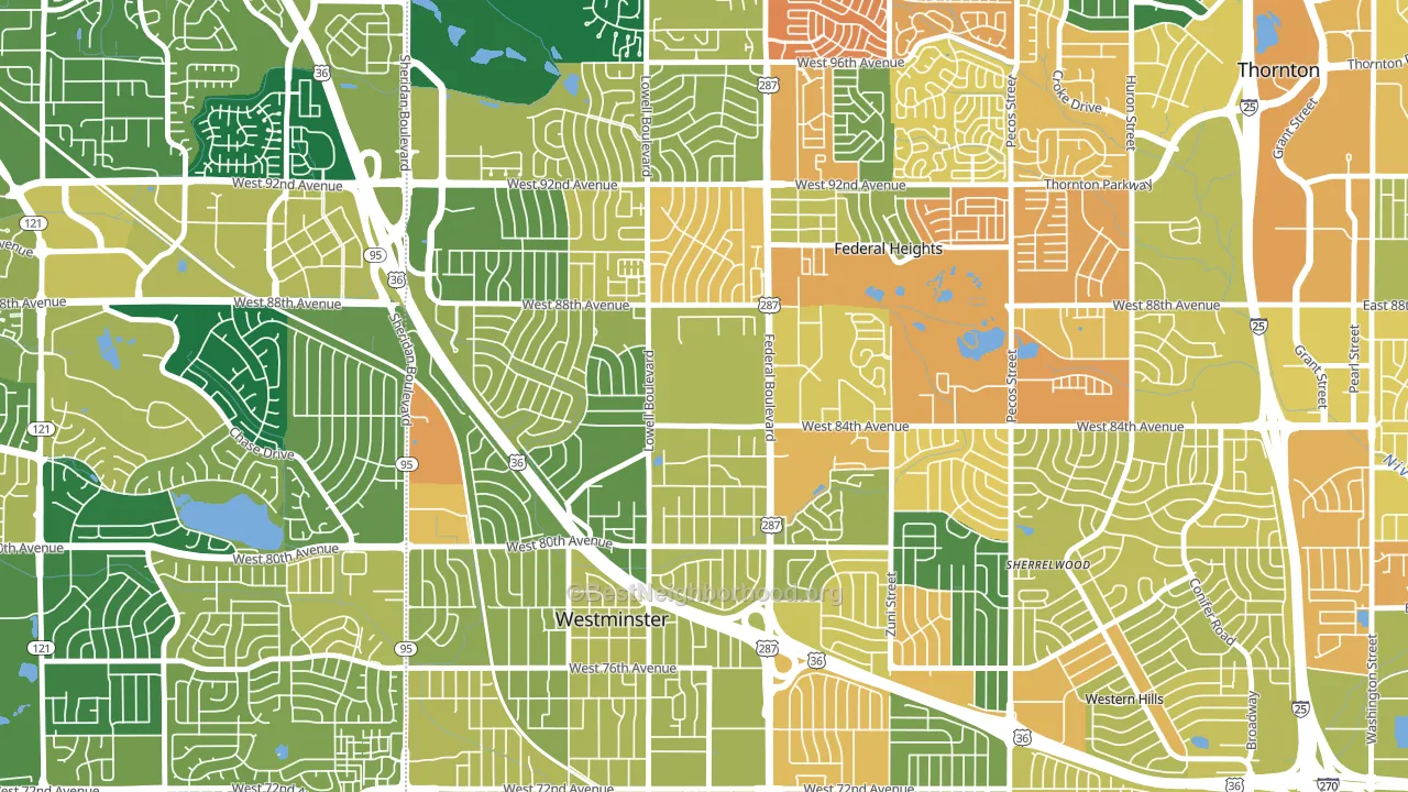 South Central Westminster, Westminster, CO block-group voter-turnout map