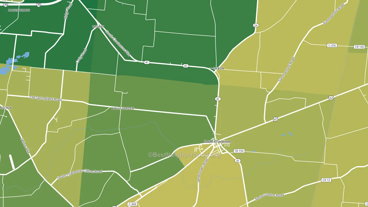 South Charleston, OH block-group voter-turnout map