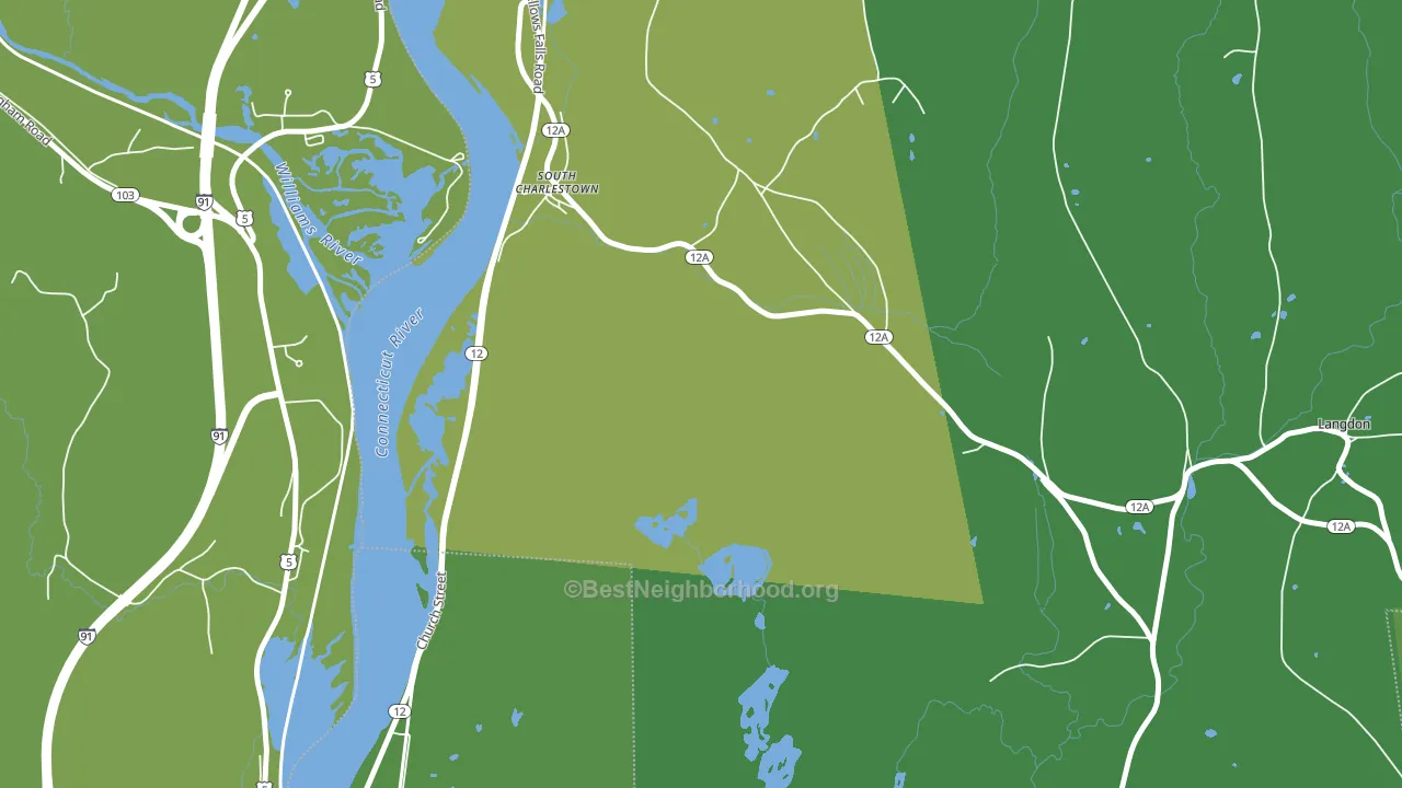 South Charlestown, NH block-group voter-turnout map