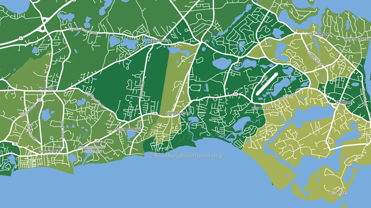 South Chatham, MA block-group voter-turnout map