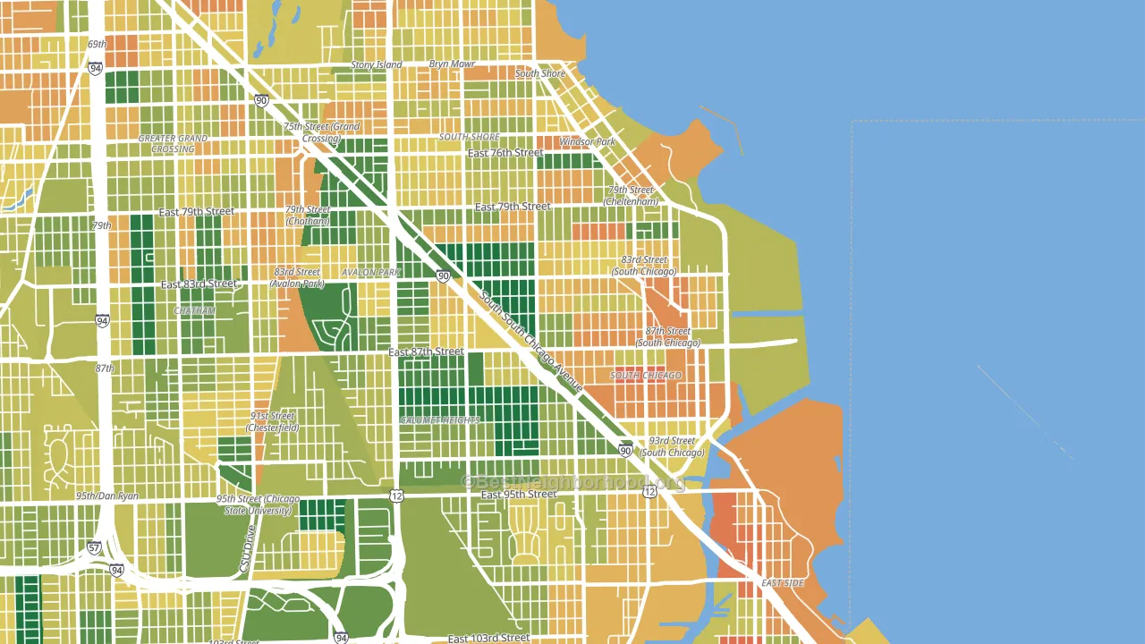 South Chicago, Chicago, IL block-group voter-turnout map