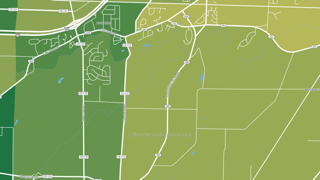 South Chili, NY block-group voter-turnout map