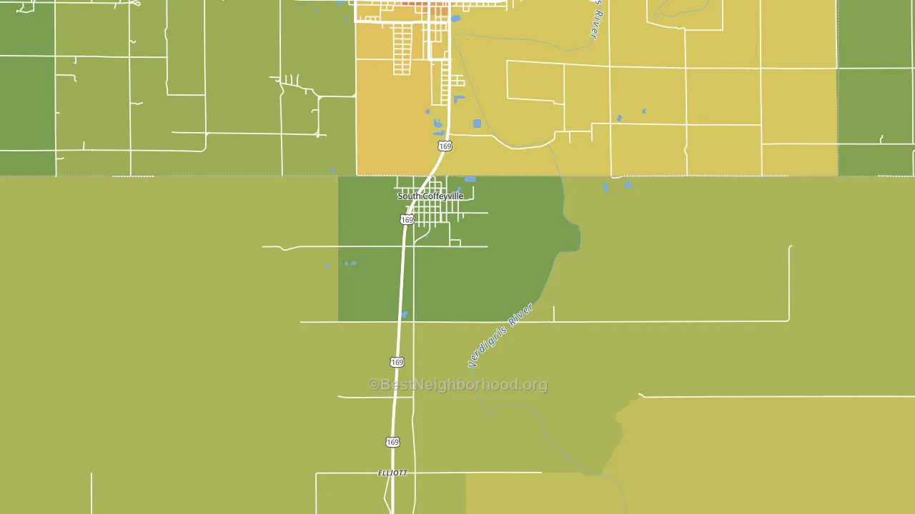 South Coffeyville, OK block-group voter-turnout map