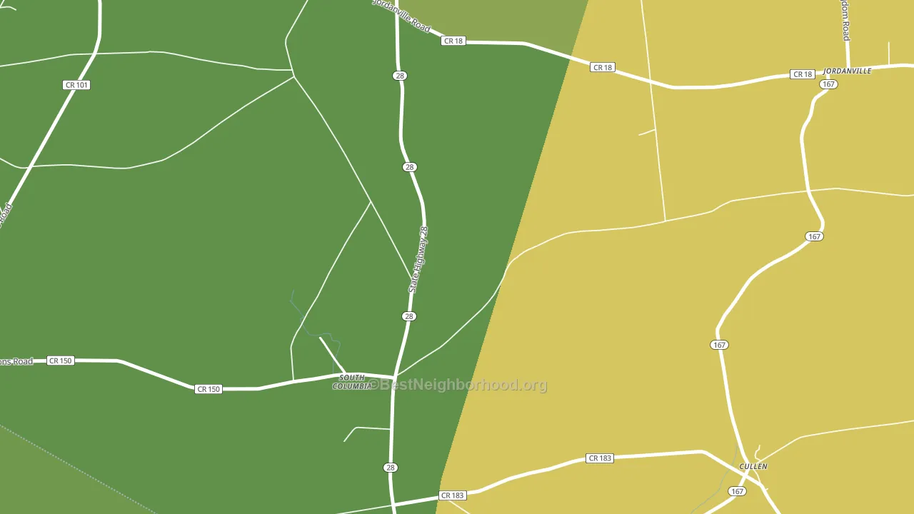 South Columbia, NY block-group voter-turnout map