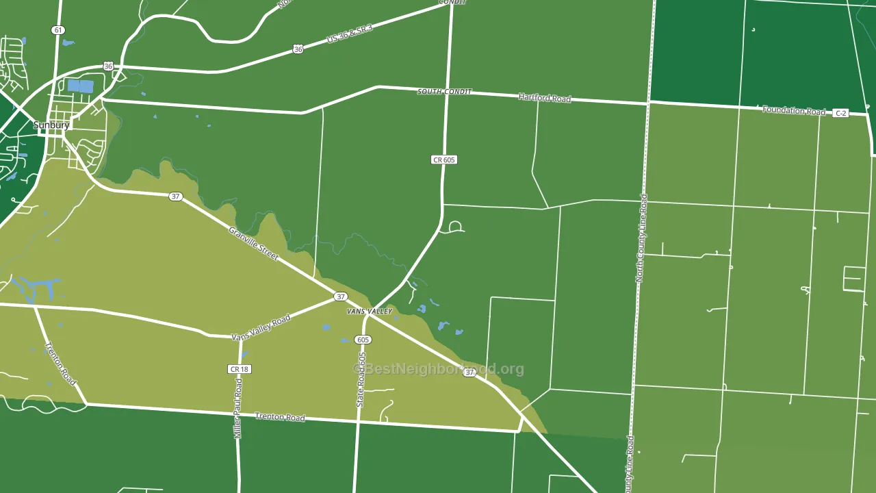 South Condit, OH block-group voter-turnout map