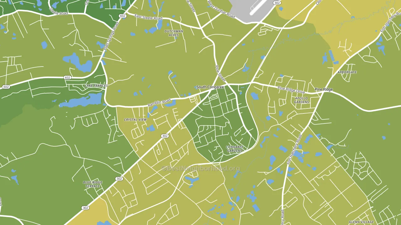 South Congaree, SC block-group voter-turnout map