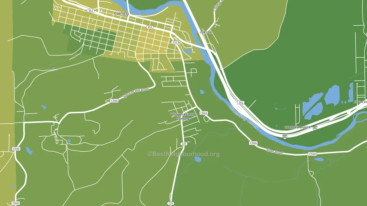 South Corning, NY block-group voter-turnout map