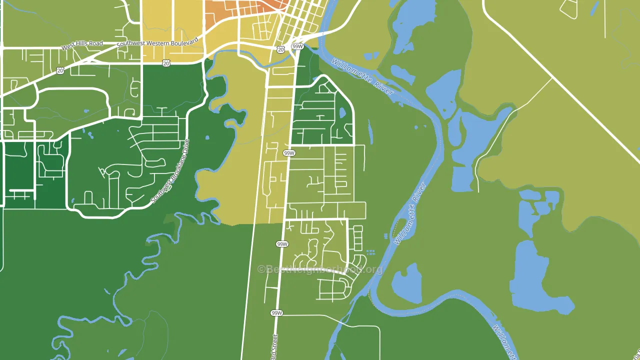 South Corvallis Neighbors, Corvallis, OR block-group voter-turnout map
