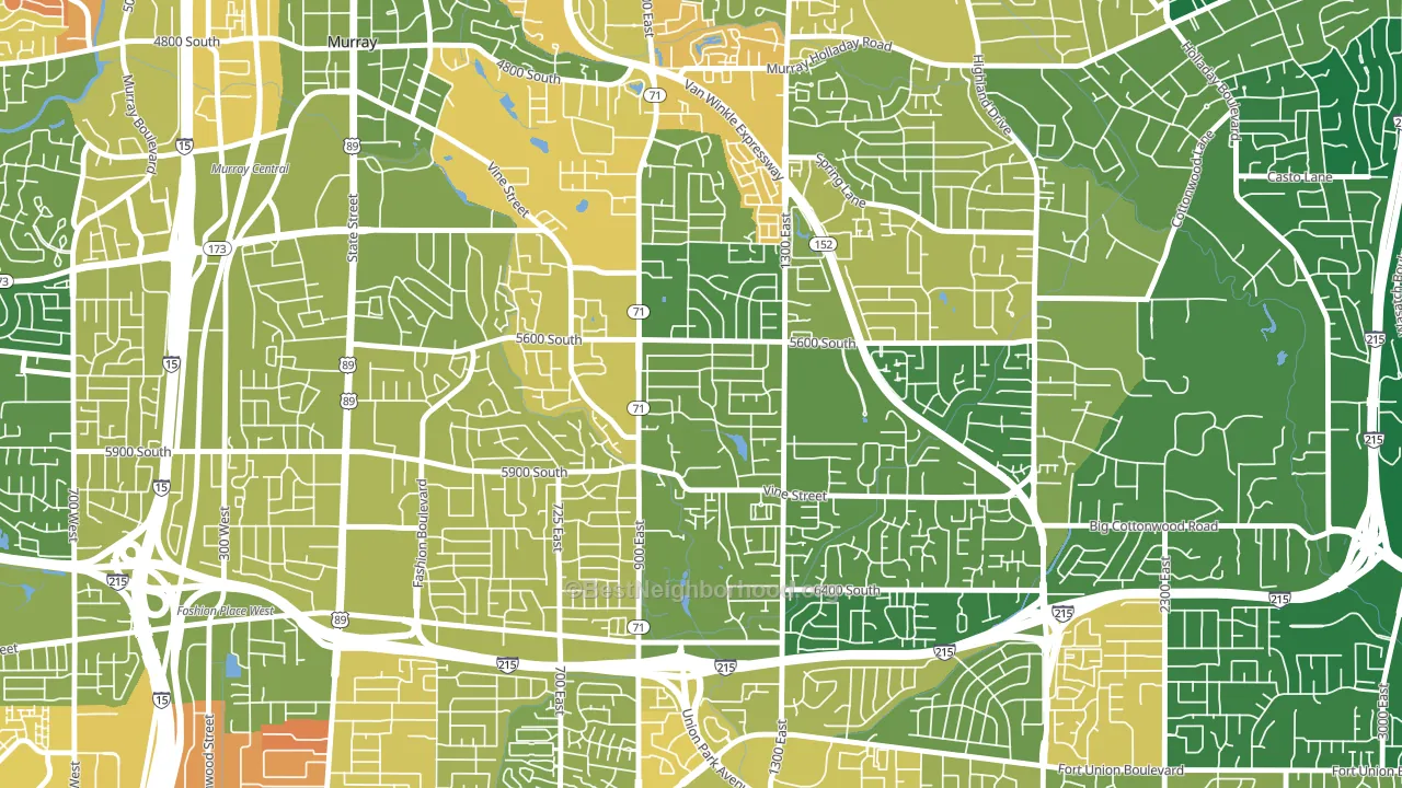 South Cottonwood Acres, Murray, UT block-group voter-turnout map