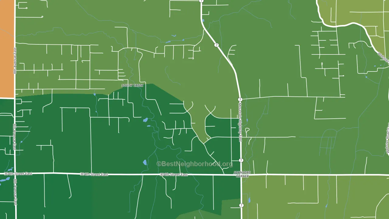 South Creek, WA block-group voter-turnout map