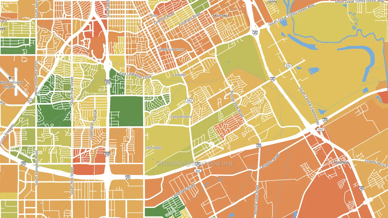 South Dallas Fair Park, Dallas, TX block-group voter-turnout map