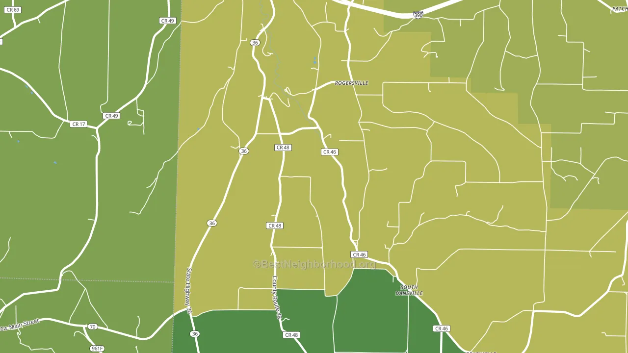 South Dansville, NY block-group voter-turnout map