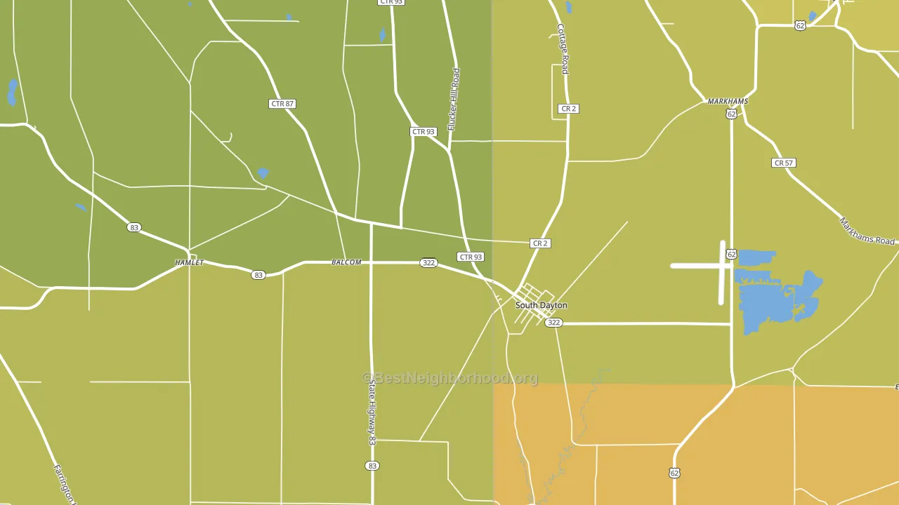 South Dayton, NY block-group voter-turnout map
