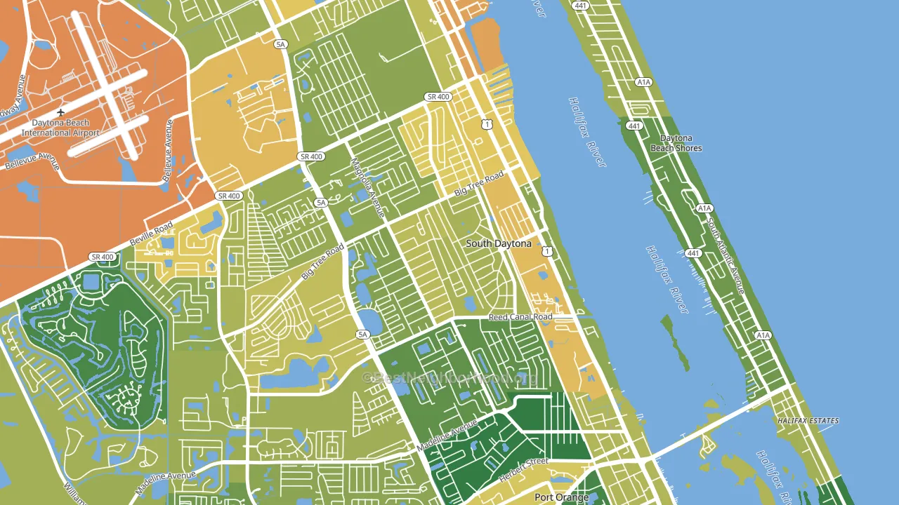 South Daytona, FL block-group voter-turnout map