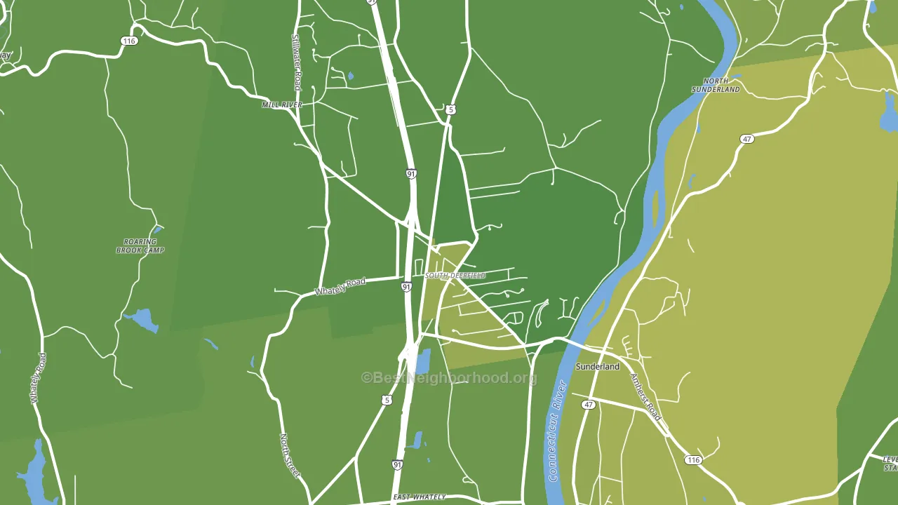 South Deerfield, MA block-group voter-turnout map