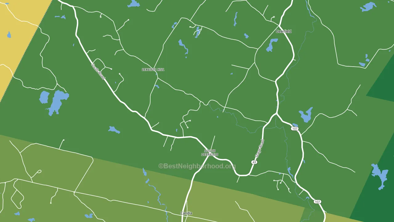 South Deerfield, NH block-group voter-turnout map