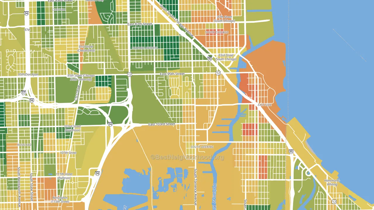 South Deering, Chicago, IL block-group voter-turnout map