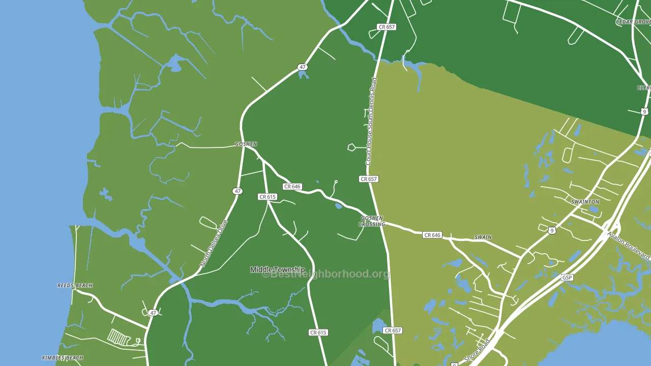 South Dennis, NJ block-group voter-turnout map