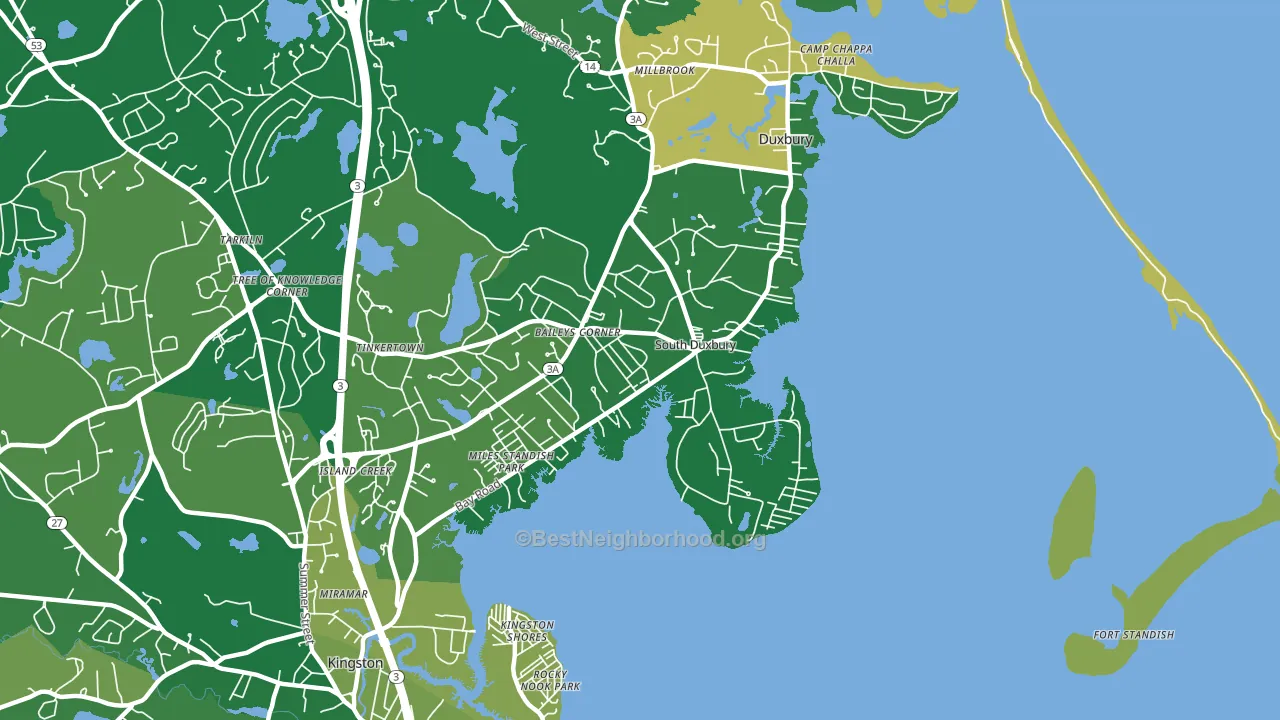 South Duxbury, Duxbury, MA block-group voter-turnout map