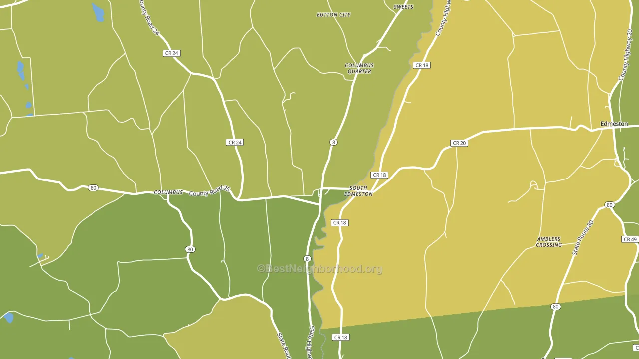 South Edmeston, NY block-group voter-turnout map