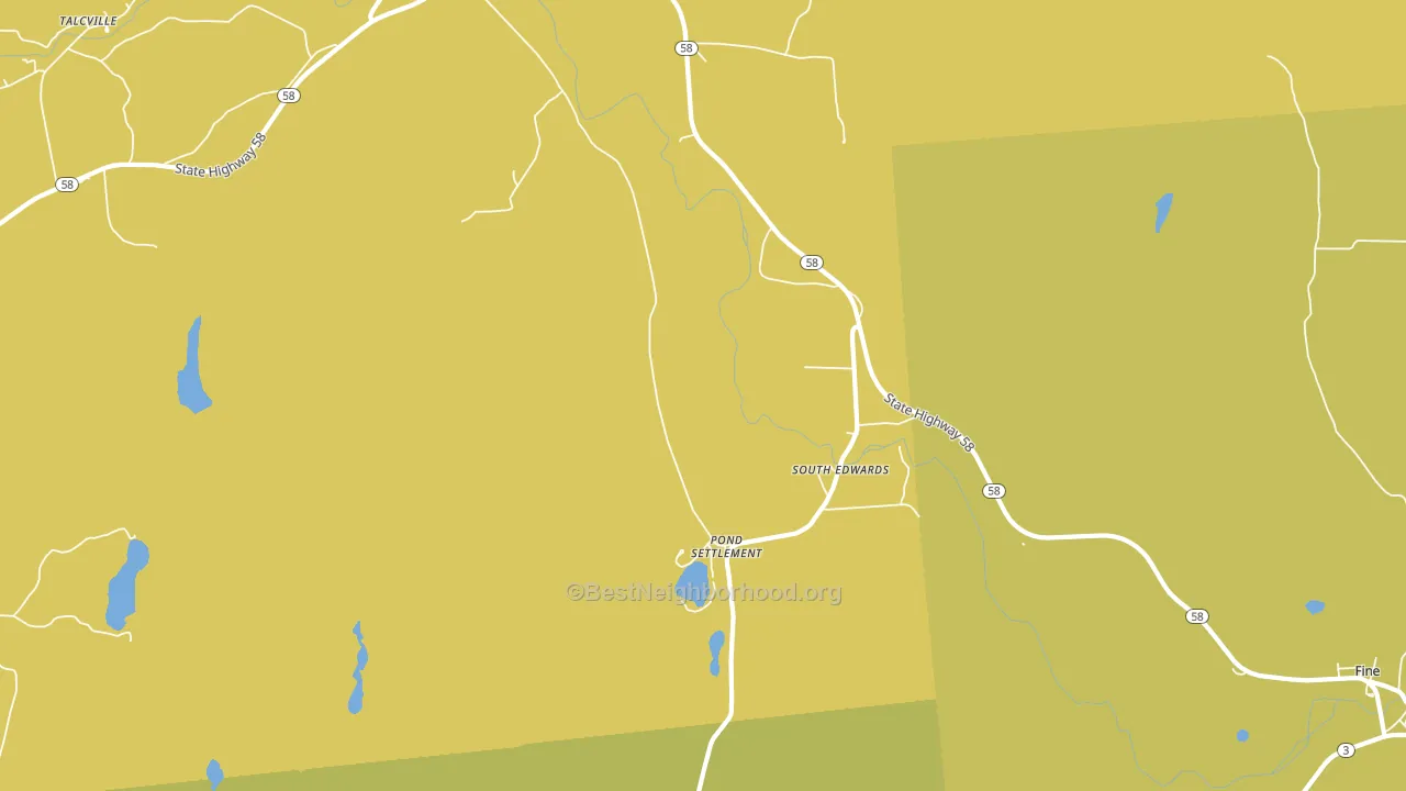 South Edwards, NY block-group voter-turnout map