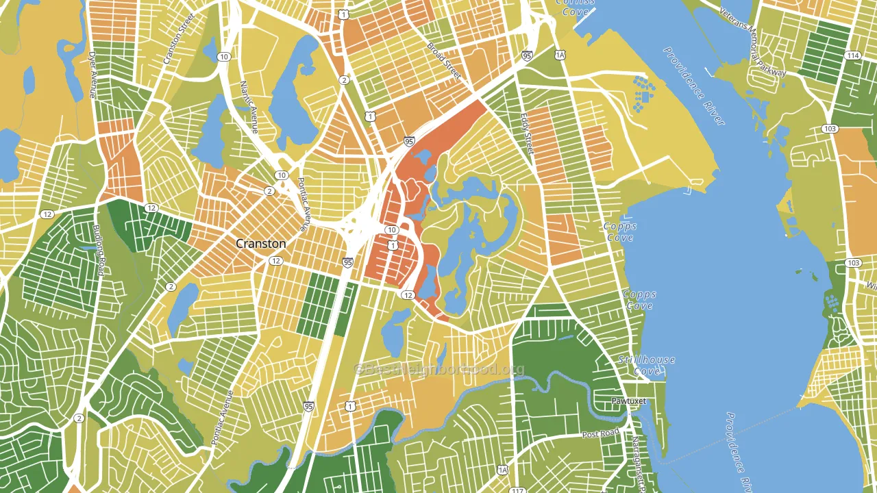South Elmwood, Providence, RI block-group voter-turnout map