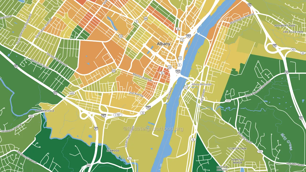 South End, Albany, NY block-group voter-turnout map