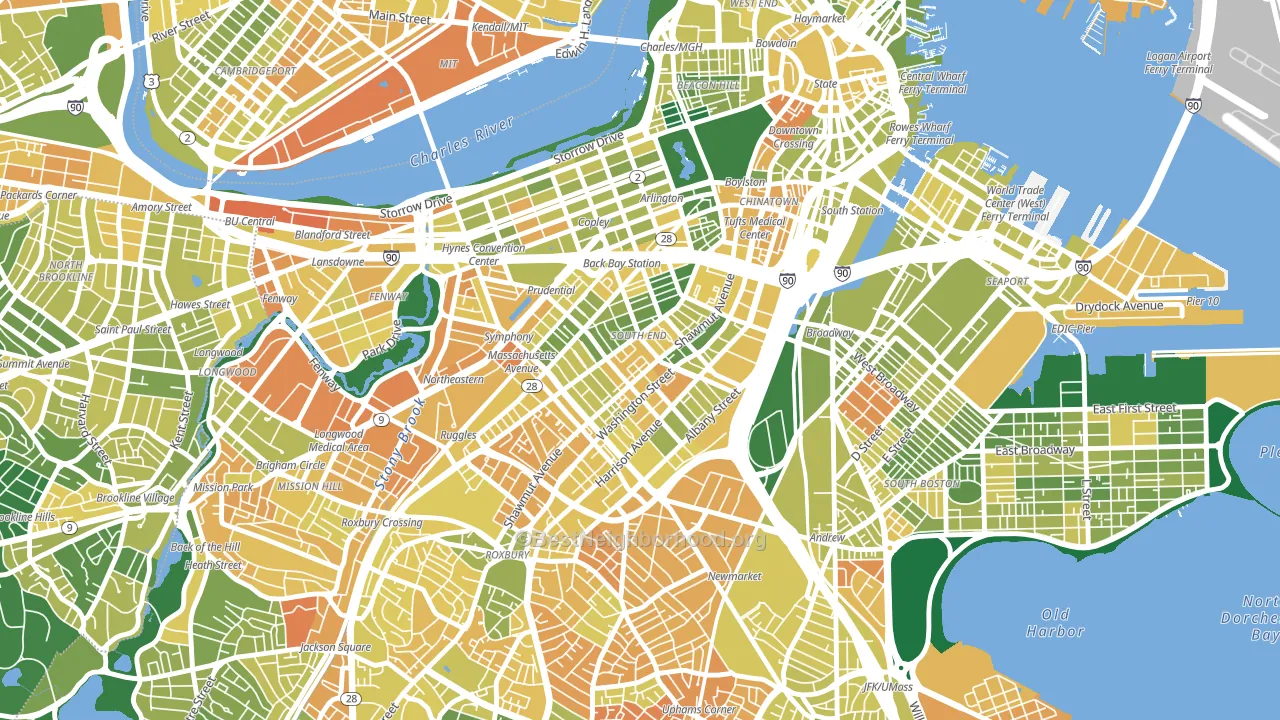 South End, Boston, MA block-group voter-turnout map