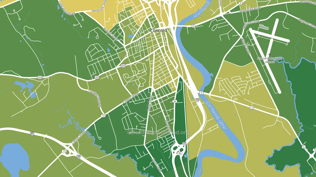 South End, Concord, NH block-group voter-turnout map