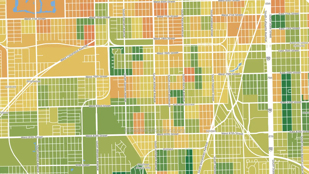 South Englewood, Chicago, IL block-group voter-turnout map