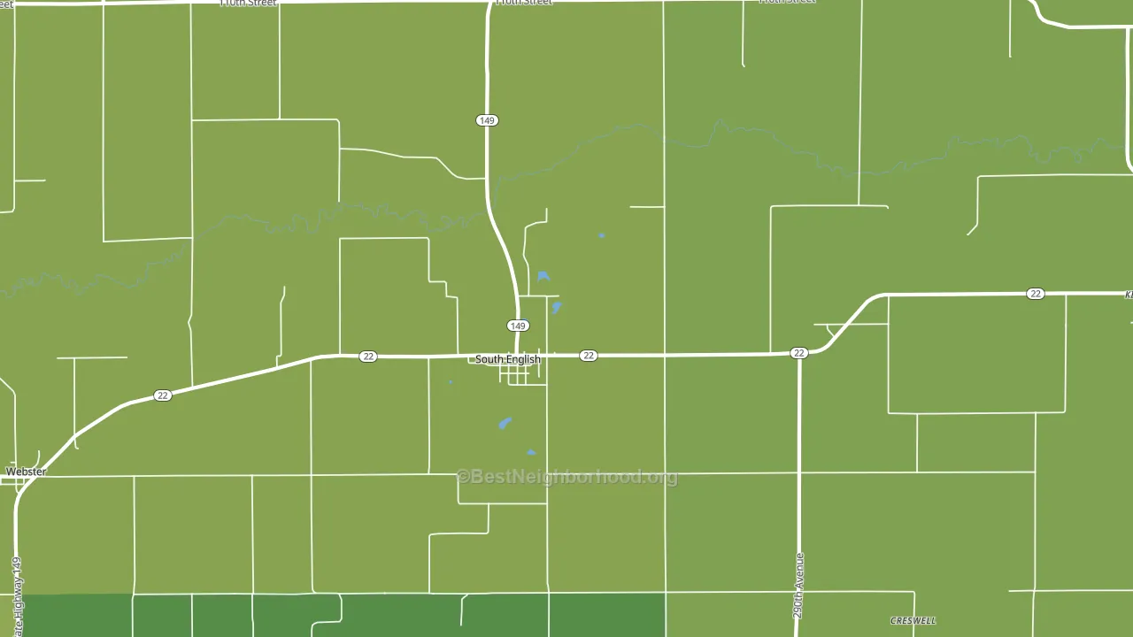 South English, IA block-group voter-turnout map