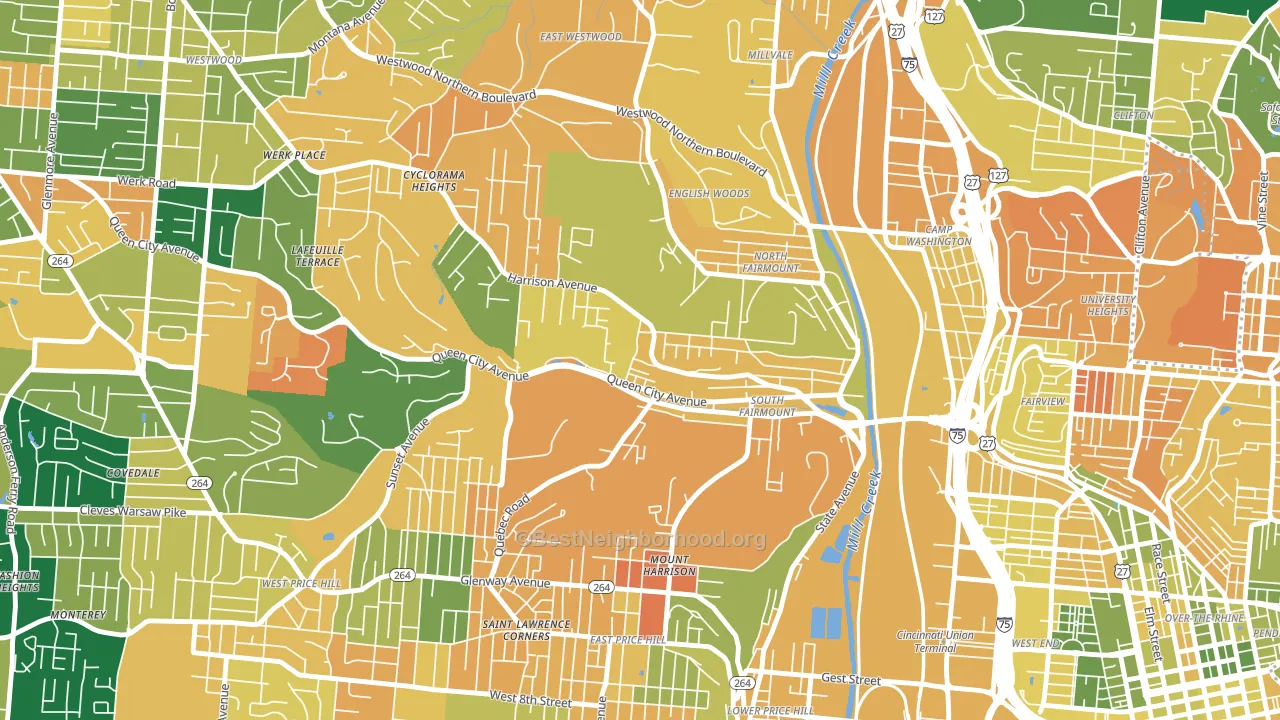 South Fairmount, Cincinnati, OH block-group voter-turnout map