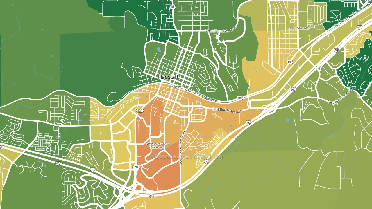 South Flagstaff, Flagstaff, AZ block-group voter-turnout map
