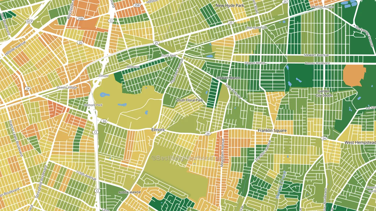South Floral Park, NY block-group voter-turnout map