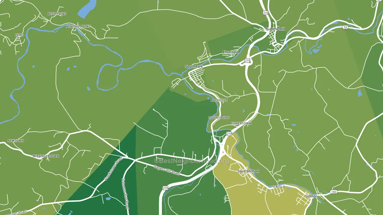 South Fork, PA block-group voter-turnout map